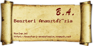 Beszteri Anasztázia névjegykártya